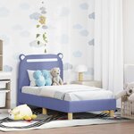 vidaXL Cadre de lit pour tout-petit avec tête de lit Bleu denim tissu
