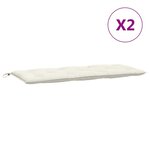 vidaXL Coussins de banc de jardin lot de 2 crème mélangé tissu