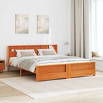 vidaXL Cadre de lit Marron cire 180 x 200 cm Bois massif en pin