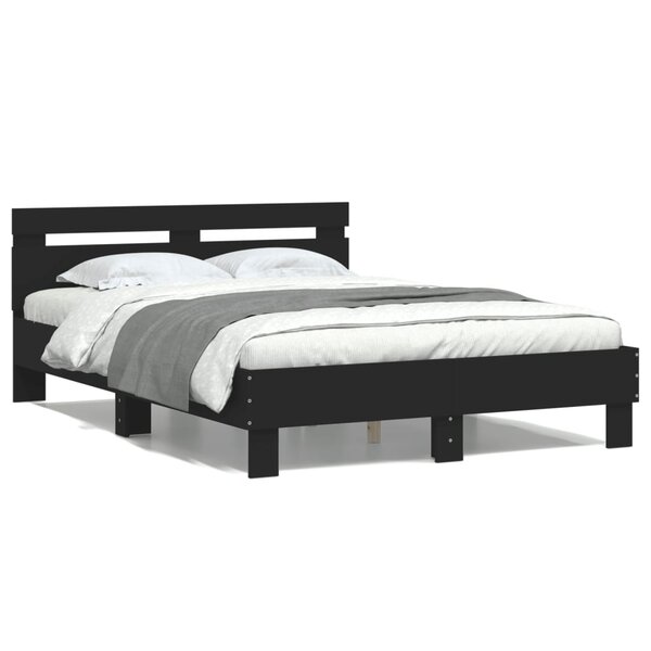 vidaXL Cadre de lit sans matelas noir 120x190 cm