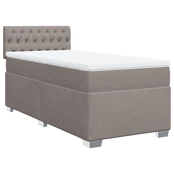 vidaXL Sommier à lattes de lit avec matelas Taupe 90x190 cm Tissu