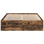 vidaXL Cadre de lit sans matelas chêne fumé 150x200 cm