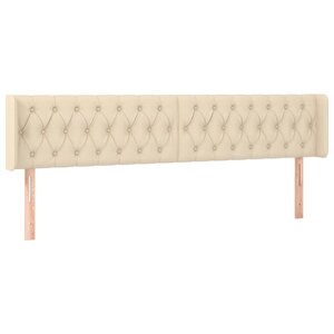 vidaXL Tête de lit avec oreilles Crème 203x16x78/88 cm Tissu