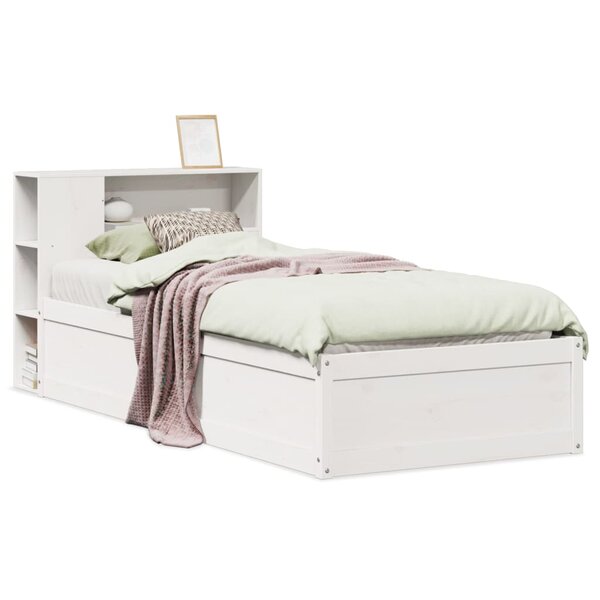 vidaXL Cadre de lit sans matelas blanc 75x190 cm bois de pin massif