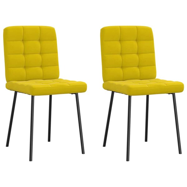 vidaXL Chaises à manger lot de 2 Jaune Velours