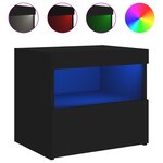 vidaXL Tables de chevet avec lumières LED 2 Pièces noir 50x40x45 cm