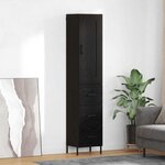 vidaXL Haut Armoire Chêne noir 34 5 x 34 x 180 cm Bois d'ingénierie