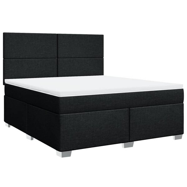 vidaXL Sommier à lattes de lit avec matelas Noir 180x200 cm Tissu