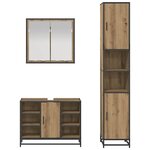 vidaXL Ensemble de mobilier de salle de bain 3 Pièces Chêne artisanal