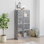 vidaXL Buffet haut avec portes gris sonoma 68x37x142cm bois ingénierie