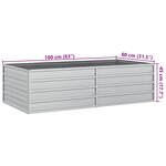 vidaXL Lit surélevé de jardin 160x80x45 cm Acier galvanisé Argenté