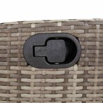 vidaXL Ensemble à manger de jardin et coussins 7 Pièces gris rotin