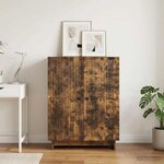 vidaXL Buffet Chêne fumé 66 x 34 5 x 90 cm Bois d'ingénierie