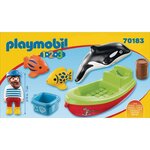 Playmobil 70183 - playmobil 1.2.3 - bateau et pecheur