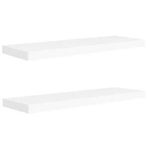 vidaXL Étagères murales flottantes 2 Pièces blanc 80x23 5x3 8 cm MDF