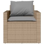 vidaXL Salon de jardin avec coussins 4 Pièces beige résine tressée