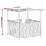 vidaXL Table de jardin avec trou de parasol noir résine tressée