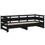 vidaXL Lit coulissant sans matelas noir 2x(80x200)cm