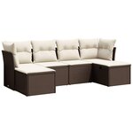 vidaXL Salon de jardin avec coussins 6 Pièces marron résine tressée