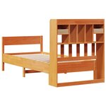 vidaXL Lit bibliothèque sans matelas cire marron 100x200 cm pin massif