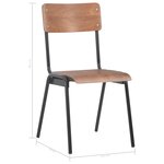 vidaXL Chaises à manger lot de 6 marron Contreplaqué