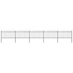 vidaXL Clôture de jardin avec dessus en lance Acier 8 5x1 m Noir