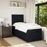 vidaXL Sommier à lattes de lit avec matelas Noir 100x200 cm Velours