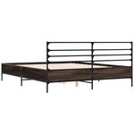 vidaXL Cadre de lit chêne fumé 160x200 cm bois d'ingénierie et métal
