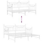 vidaXL Lit Daybed avec Matelas Trundle Blanc 107x203 cm Acier