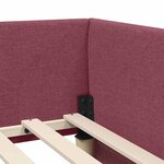 vidaXL Cadre de lit d'angle Rouge bordeaux 90 x 190 cm