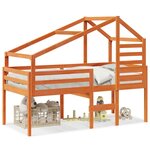 vidaXL Lit haut sans matelas cire marron 90x200 cm bois de pin massif
