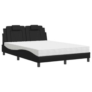 vidaXL Lit Viana avec matelas noir 140x200 cm similicuir