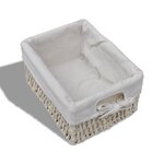 vidaXL Étagère de rangement en bois 4 paniers en tissage Blanc