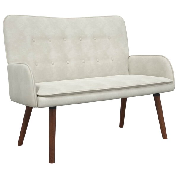 vidaXL Sofa 2 places Crème 115 x 61 x 87 cm Velours