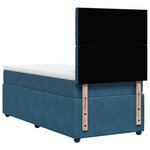 vidaXL Sommier à lattes de lit avec matelas Bleu foncé 100x200 cm