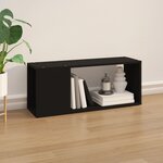 vidaXL Meuble TV Noir 80x24x32 cm Bois d'ingénierie