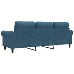 vidaXL Canapé à 3 places Bleu 180 cm Velours