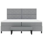 vidaXL Lit à ressorts avec matelas Gris clair 200 x 200 cm tissu
