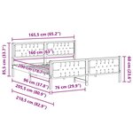 vidaXL Cadre de lit Gris foncé 160 x 200 cm Pin massif
