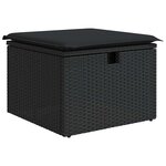 vidaXL Salon de jardin 7 Pièces avec coussins noir résine tressée