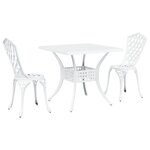 Ensemble de Bistro de Jardin 3 Pièces vidaXL en Aluminium Blanc