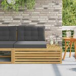 vidaXL Canapé d'extérieur en bout avec coussin Blanc 115 x 83 x 73 cm