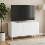 vidaXL Meuble TV Blanc 99 x 34 5 x 50 cm Bois d'ingénierie