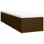 vidaXL Chaise longue avec coussin et table à thé résine tressée marron