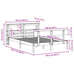 vidaXL Cadre de lit sans matelas blanc 160x200 cm bois de pin massif