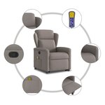 vidaXL Fauteuil inclinable de massage Taupe Tissu