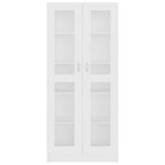 vidaXL Armoire à vitrine Blanc 82 5x30 5x185 cm Bois d'ingénierie