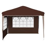 vidaXL Tente de fête pop-up 288 x 288 x 245 cm Marron Tissu Oxford