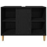 Ensemble de meubles de salle de bain 3 pièces vidaXL Chêne noir Bois d'ingénierie