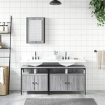 vidaXL Ensemble de meubles de salle de bain 3 Pièces Sonoma gris